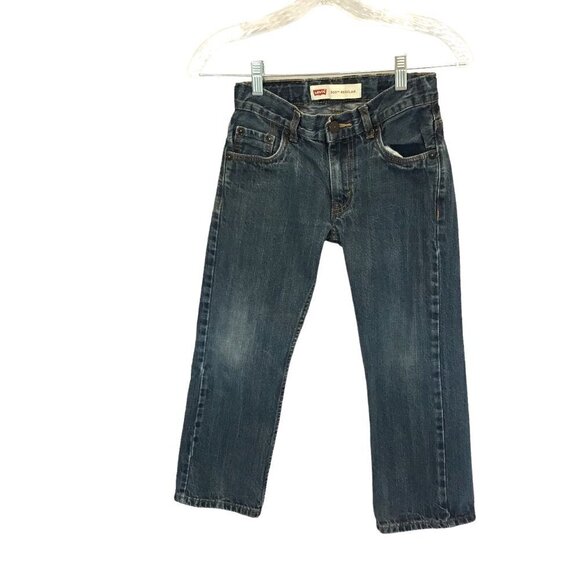 Levi's 505 Jeans Kids Unisex Size 8 Regular Cut Medium Wash Adjustable 5-Pocket - Picture 1 of 10